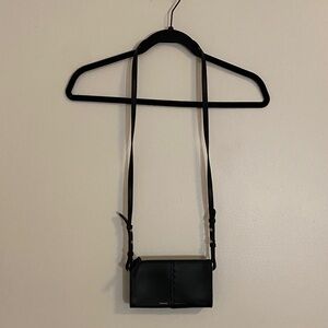 Frame Les Second Crossbody Wallet Bag Black Leather Purse